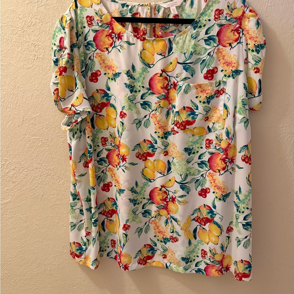 LC Lauren Conrad Colorful Floral Blouse